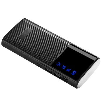 Powerbank 13000 mAh, Pyramid®, 2 x usb, display, fast charge, lanterna led, negru, PB091 Powerbank 13000 mAh, Pyramid®, 2 x usb, display, fast charge, lanterna led, negru, PB091
