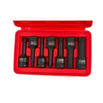 Set biti, HBM, torx de impact, 7 buc, 3/8 Set biti, HBM, torx de impact, 7 buc, 3/8