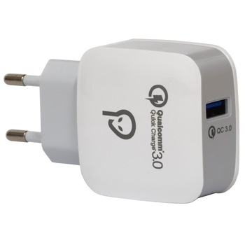 Incarcator retea Spacer SPAR-USBQ-01, Quick Charge 18W USB, Alb Incarcator retea Spacer SPAR-USBQ-01, Quick Charge 18W USB, Alb