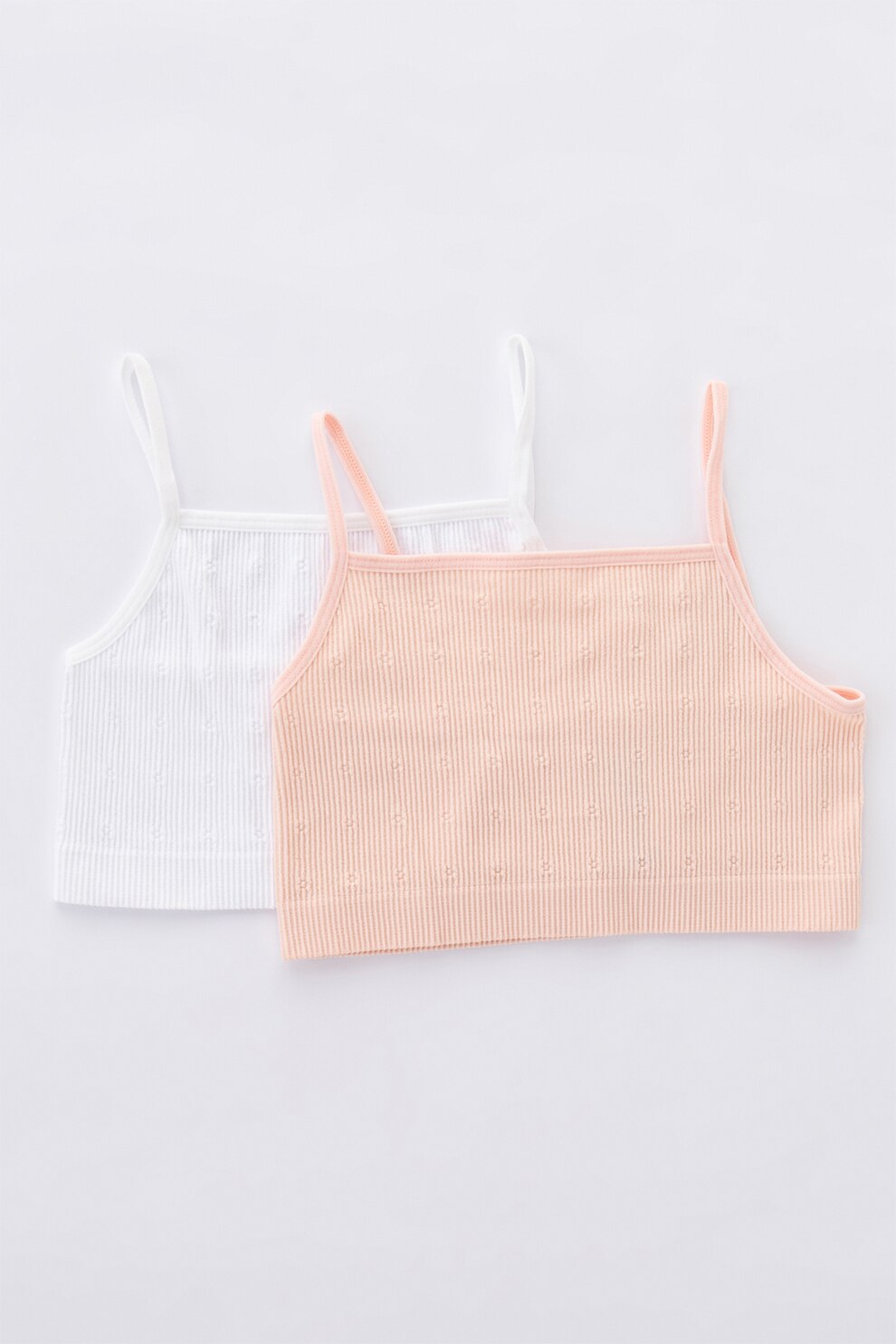 Penti, Set de top-uri crop, 2 piese, Roz/Alb