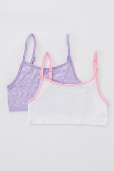 Penti, Set de top-uri cu bretele ajustabile, 2 piese, Roz/Lila Penti, Set de top-uri cu bretele ajustabile, 2 piese, Roz/Lila