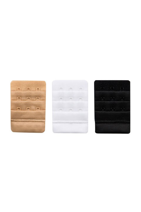 Penti, Set de anouri metalice, 3 piese, Negru/Alb/Maro, One Size