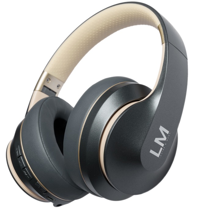 Louise&Mann 4 Bluetooth fejhallgató, 20 óralejátszási idő, Bluetooth 5.0, Érintésérzékelő gomb, vezeték nélküli, fül köré illeszkedő, összehajtható