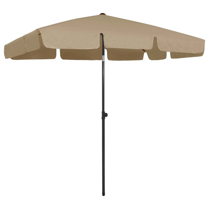 Umbrela de soare de plaja vidaXL, taupe, 200x125 cm 314730