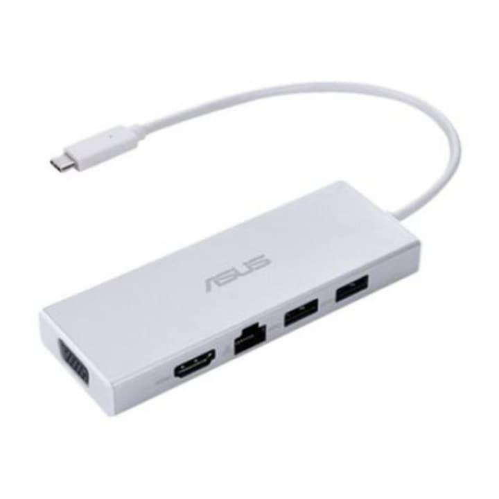 USB Хъб Asus OS200, Бял, USB Type C Хъб, 5-in-1 Multiport Docking Station
