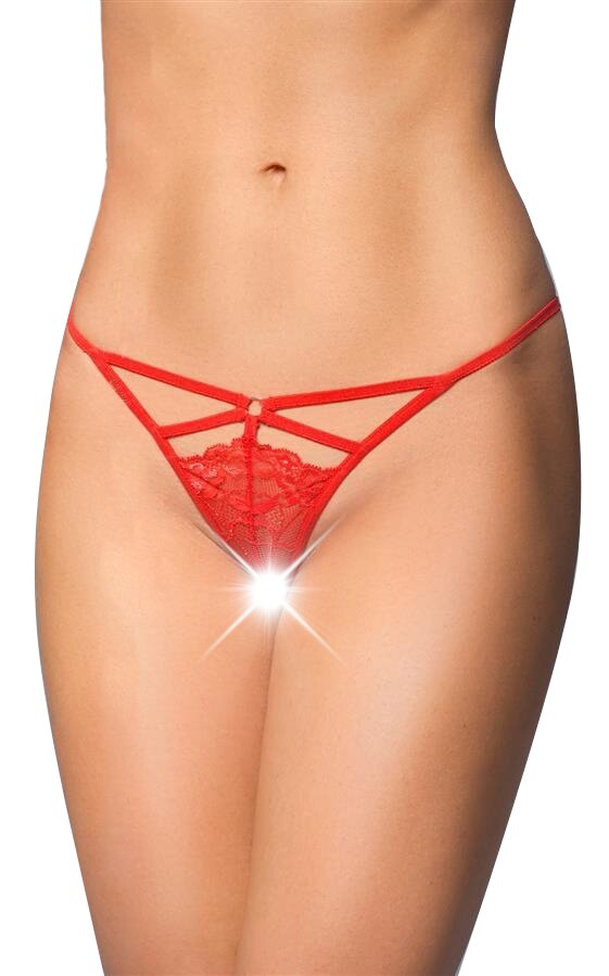 Chiloti tanga dama Softline 2473, Poliamida/Elastan, Rosu, S/L, Rosu, S-L