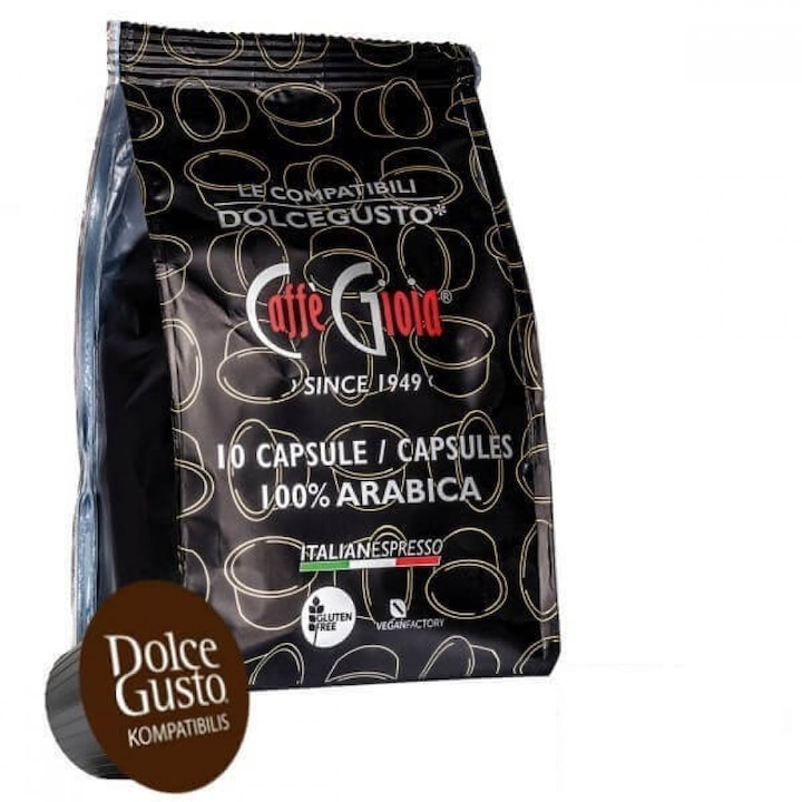 Caffé Gioia kávékapszula, Dolce Gusto kávégépekkel kompatibilis 100% Arabica kivitel, 10 db