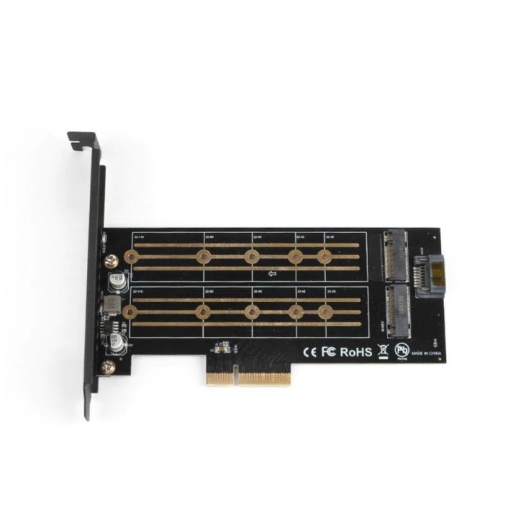 Двоен преходник NEXT, M2 SSD NVME към PCI-E 3.0 x4
