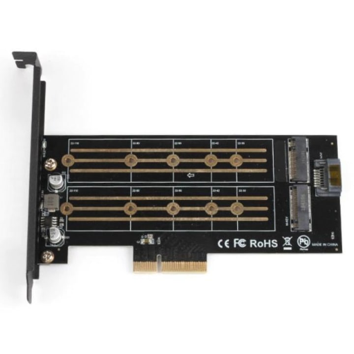 Двоен преходник NEXT, M2 SSD NVME към PCI-E 3.0 x4