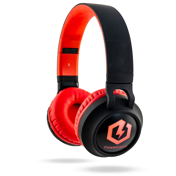 PowerLocus Non Buddy Bluetooth fejhallgató, , vezeték nélküli fül köré illeszkedő összehajtható - Piros