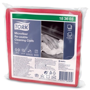 Set * 6 bucati Laveta din Microfibra Tork, culoare rosu Set * 6 bucati Laveta din Microfibra Tork, culoare rosu