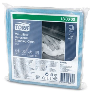 Set * 6 bucati Laveta din Microfibra Tork, culoare albastru Set * 6 bucati Laveta din Microfibra Tork, culoare albastru