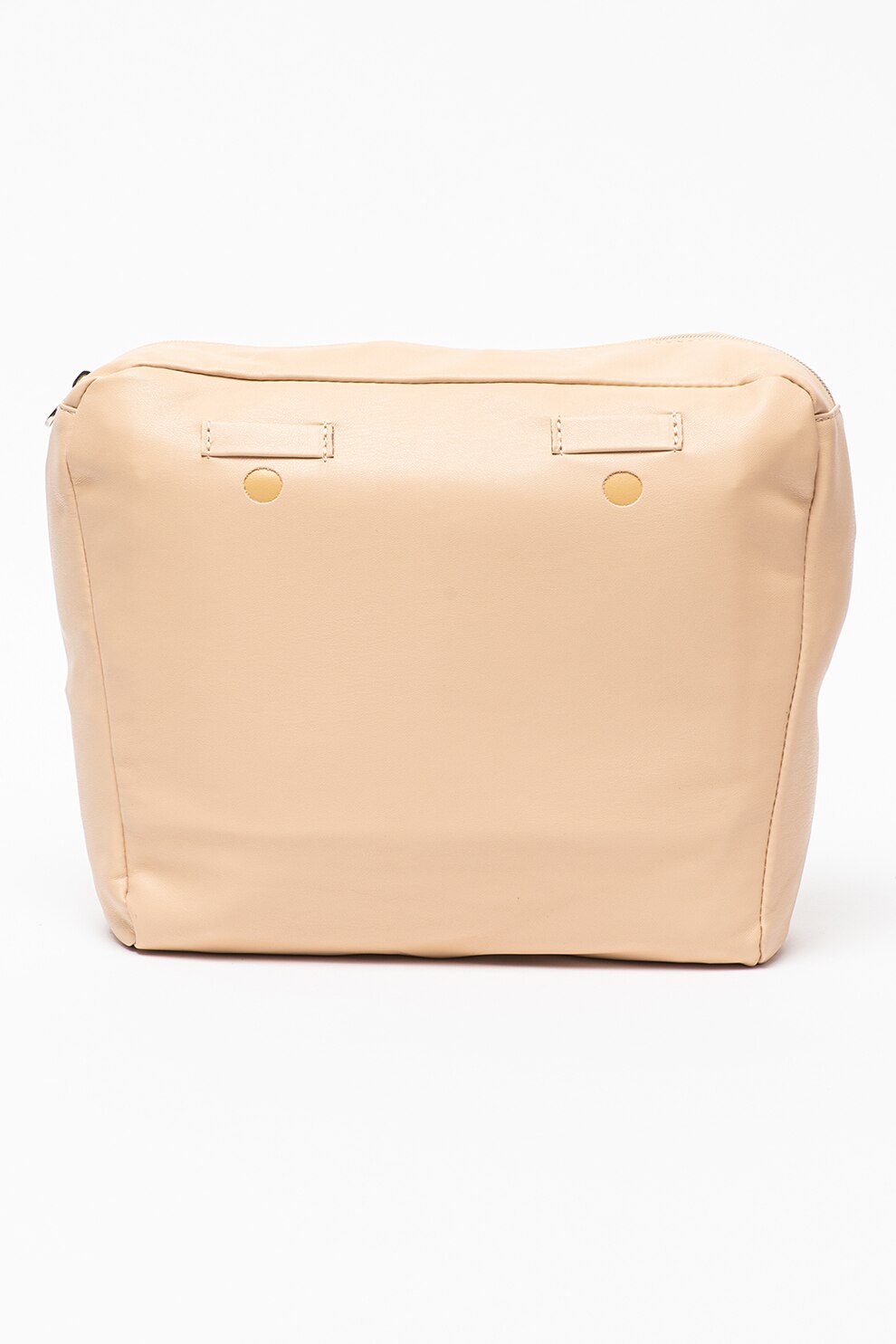 O bag, Etui de piele ecologica cu fermoar, Bej