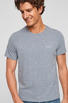 s.Oliver, Tricou cu imprimeu logo pe piept, Gri melange s.Oliver, Tricou cu imprimeu logo pe piept, Gri melange
