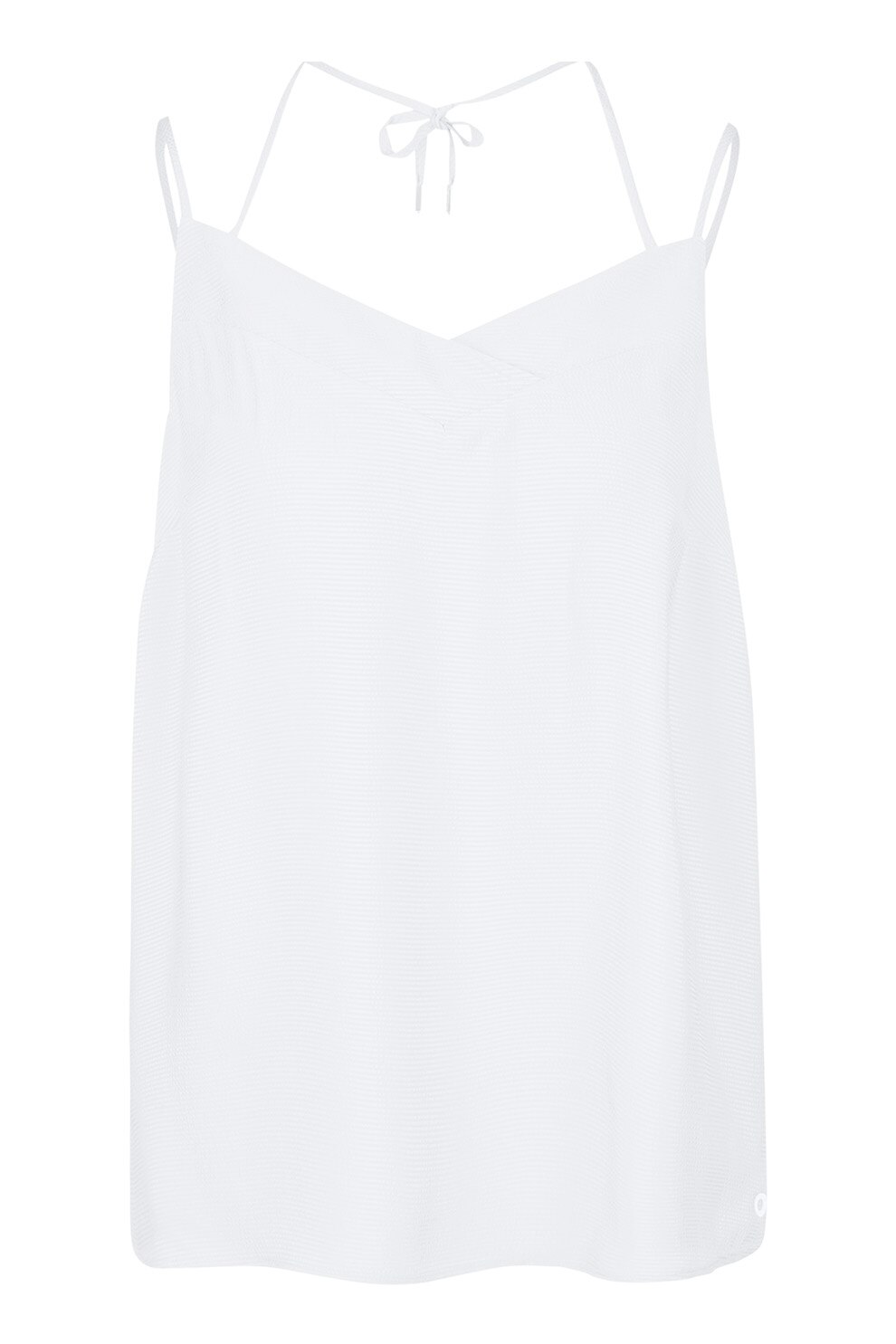 s.Oliver, Top creponat cu bretele multiple, Alb