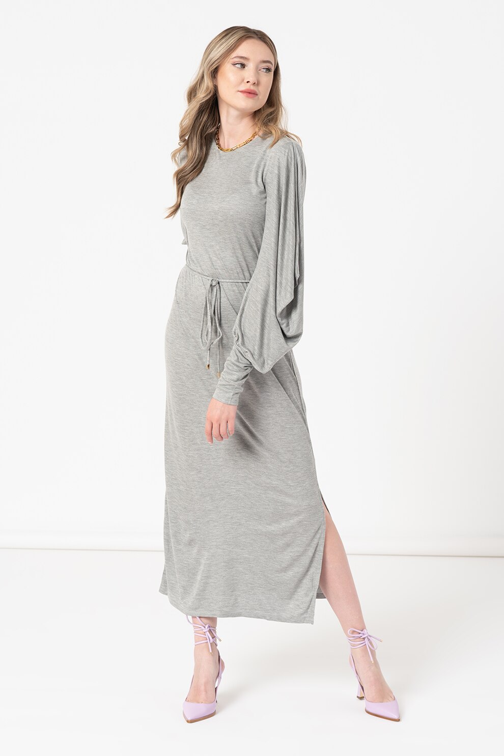 Mujer Vestido De Punto Ted Baker Con Hendidura Lateral Marrón