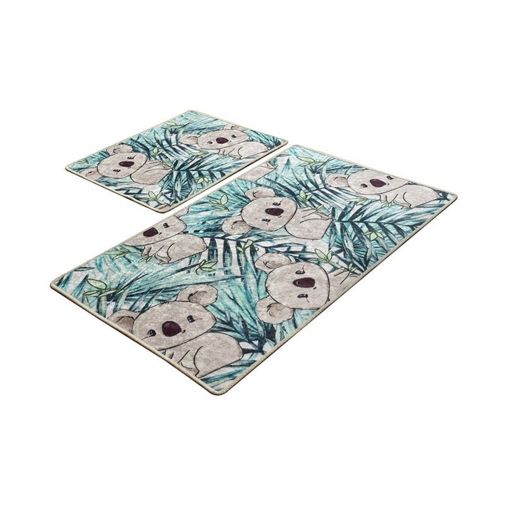 Комплект от 2 постелки за баня, Chilai Home, Koala Verde