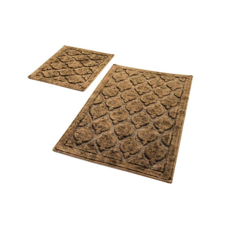 Set 2 Covorase de Baie, Chilai Home, model Dante Caramel , Bumbac 100%