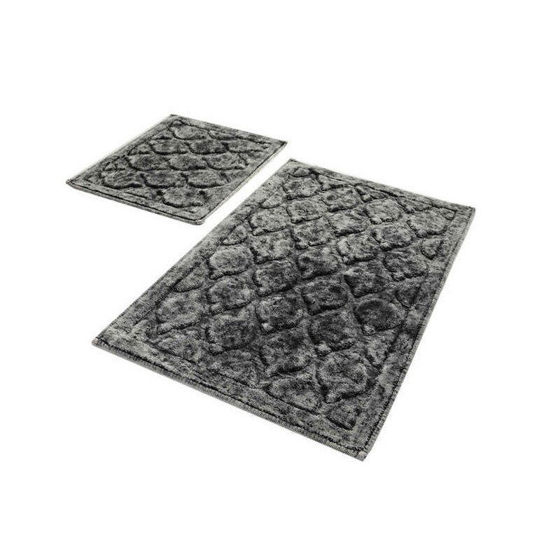 Set 2 Covorase de Baie, Chilai Home, model Dante Antracit , Bumbac 100%