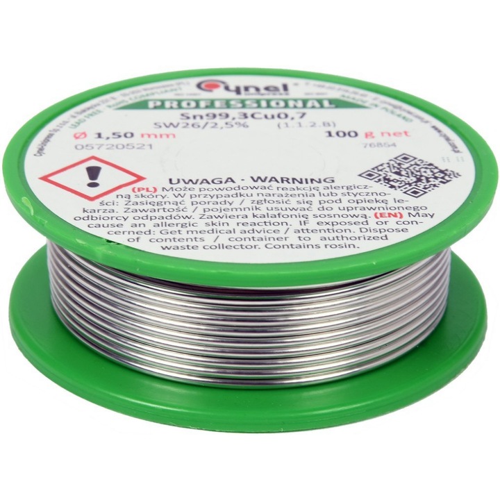 Lita lipire cu flux, Cynel, 100 g, 1,5 mm