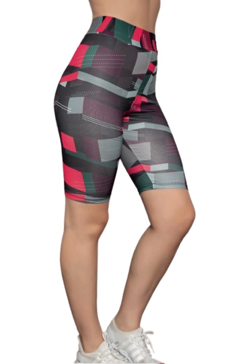 Colanti scurti cu talie inalta adecvati casual/fitness, Gri