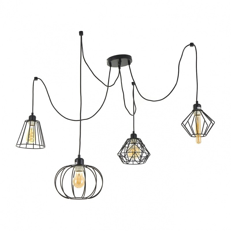 Candelabru Tirana, Negru, 4Xe27, El 1748