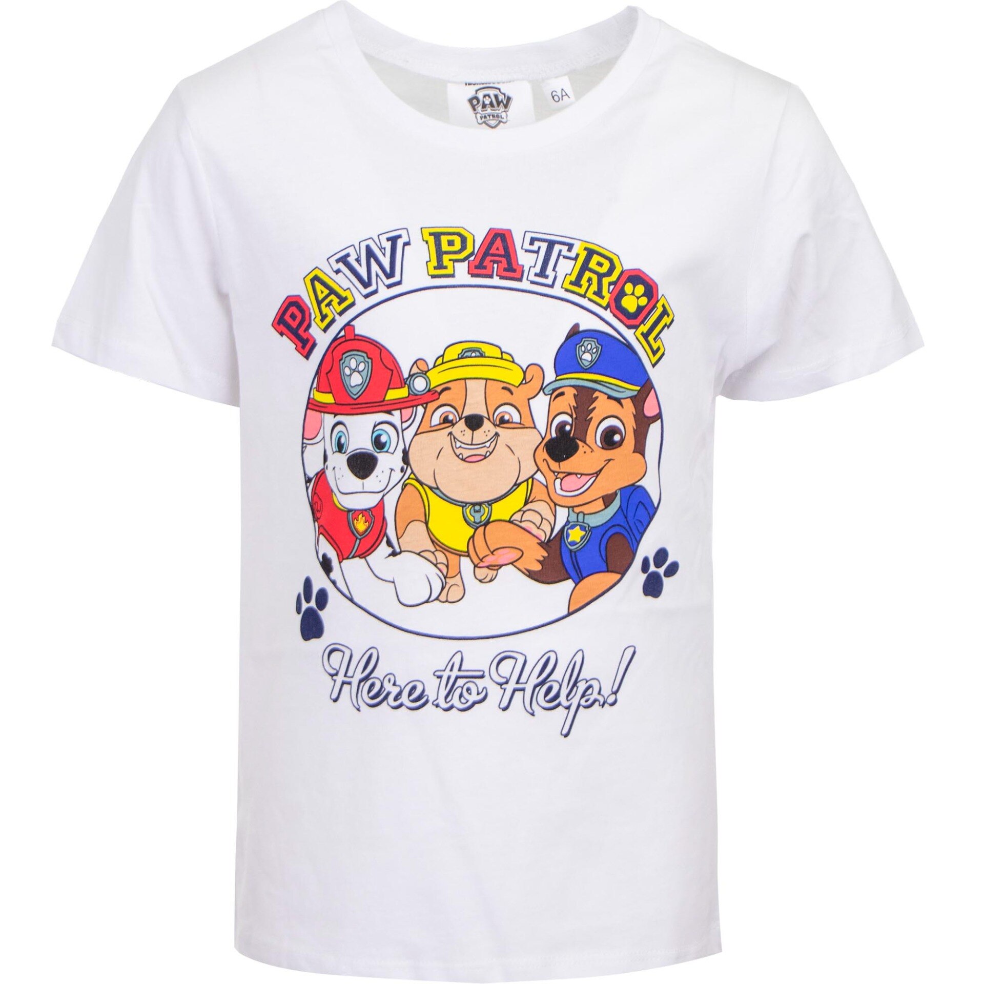 Tricou copii Paw Patrol, bumbac, Alb