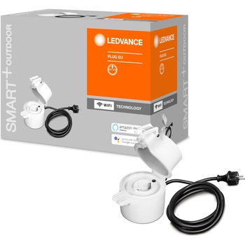 Priza inteligenta de exterior Ledvance Smart+ Wi-Fi, 16A, 3680W, IP44, compatibil Google Assistant, Amazon Alexa Priza inteligenta de exterior Ledvance Smart+ Wi-Fi, 16A, 3680W, IP44, compatibil Google Assistant, Amazon Alexa