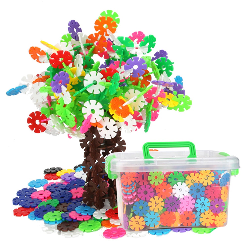 Set jucarii educative, Puzzle educativ 1000 piese, PVC, Model fulgi de zapada, Multicolor