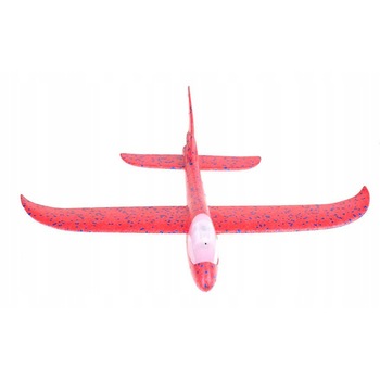 Avion din spuma, Zola®, cu lumini, rosu cu buline albastre , 37 cm Avion din spuma, Zola®, cu lumini, rosu cu buline albastre , 37 cm