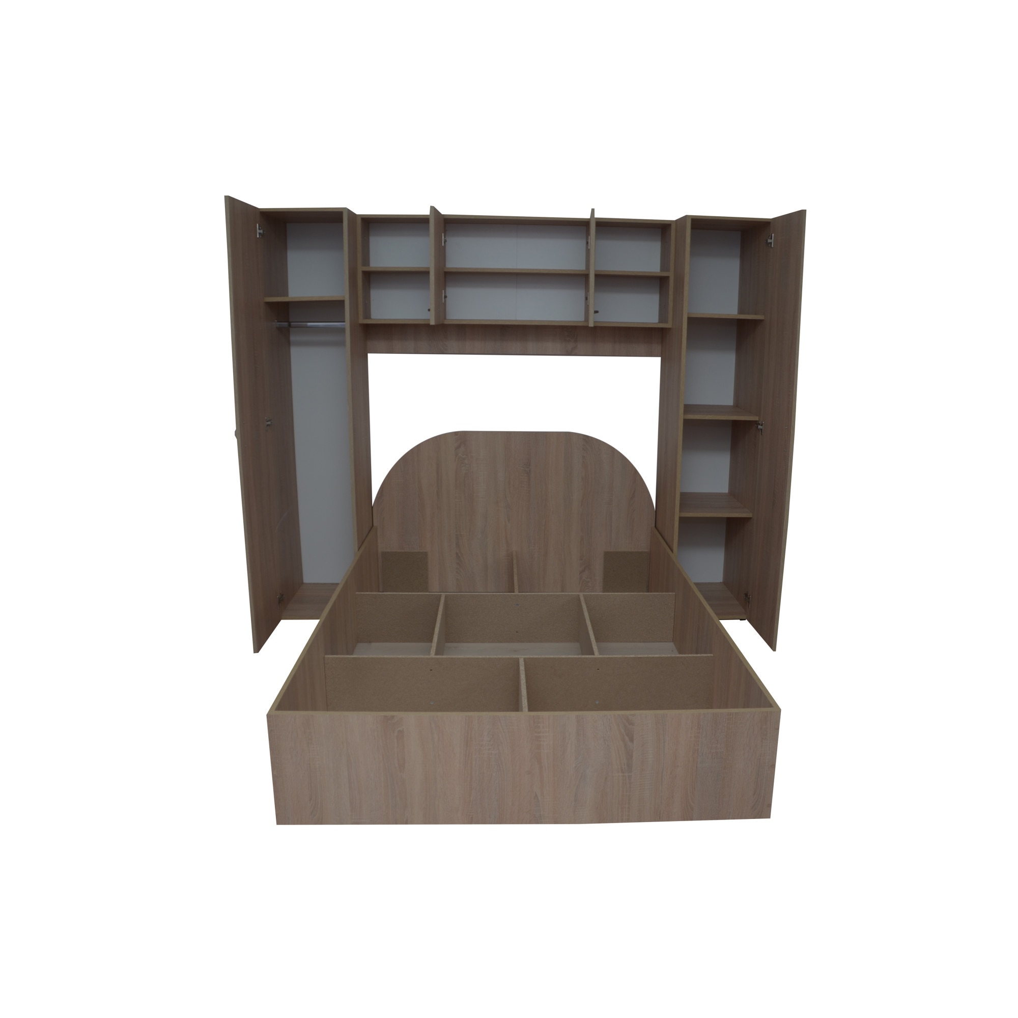 Set Dormitor Venus, sonoma,cu pat pe mijloc 140 x 200 cm