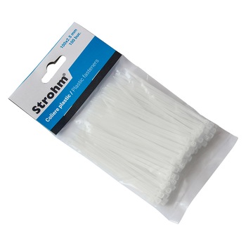 Set 100 coliere (soricei) Strohm SM-CV-100-2-5, 100x2.5mm, Alb Set 100 coliere (soricei) Strohm SM-CV-100-2-5, 100x2.5mm, Alb