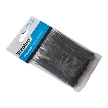 Set 100 coliere (soricei) Strohm SM-CV-100-2-5-BK, 100x2.5mm, Negru Set 100 coliere (soricei) Strohm SM-CV-100-2-5-BK, 100x2.5mm, Negru