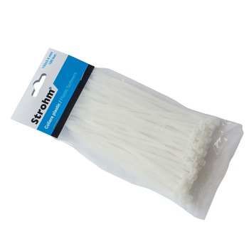 Set 100 coliere (soricei) Strohm SM-CV-150-3-6, plastic, 150x3.6mm, Alb Set 100 coliere (soricei) Strohm SM-CV-150-3-6, plastic, 150x3.6mm, Alb
