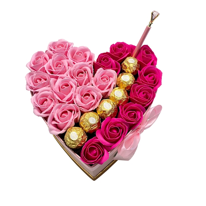 Подаръчна кутия ChocoBox Rose Box II, Ferrero Rocher и рози