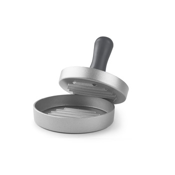 Presa hamburger Ibili-Accesorios, aluminiu/plastic, 9x8 cm, argintiu/negru Presa hamburger Ibili-Accesorios, aluminiu/plastic, 9x8 cm, argintiu/negru