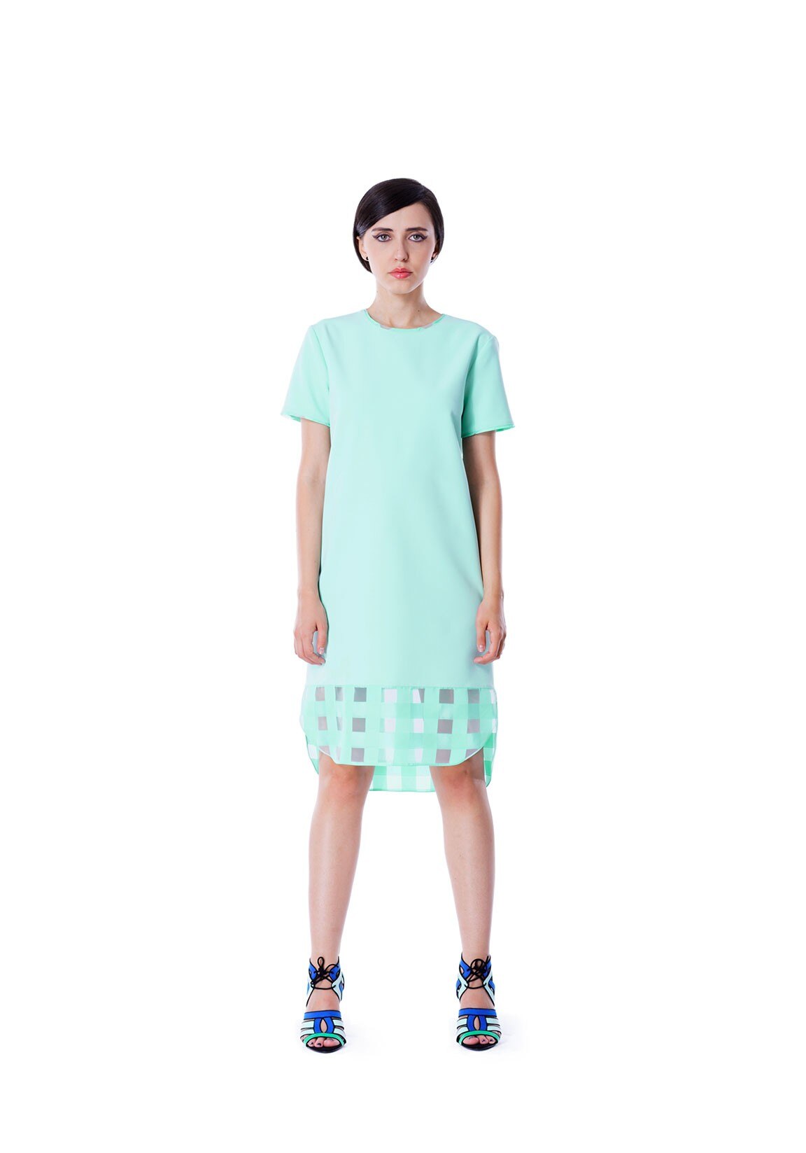 Rochie Misty, KVINNA, usor asimetrica, verde menta