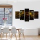 Set Tablouri Multicanvas 5 piese, Art Star, Atmosfera iluminata, Vintage, Panza pe cadru de lemn, Decoratiuni Moderne pentru Casa, 120 x 225 cm