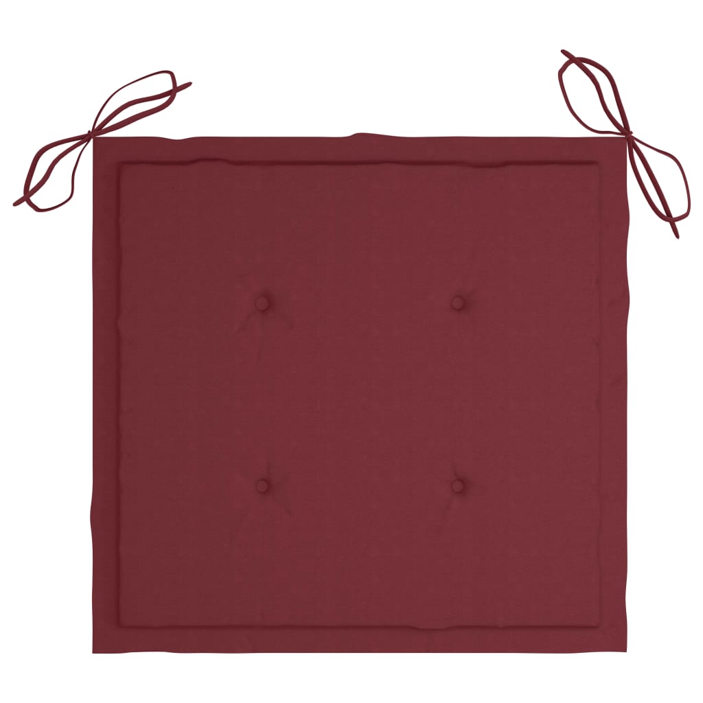 Set de 2 perne scaun de gradina, vidaXL, Poliester, 50 x 50 x 4 cm, Rosu