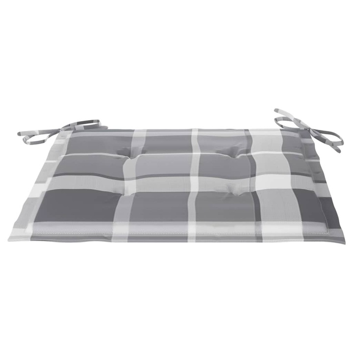 Set de 6 perne scaun de gradina, vidaXL, Poliester, 50 x 50 x 4 cm, Gri model carouri