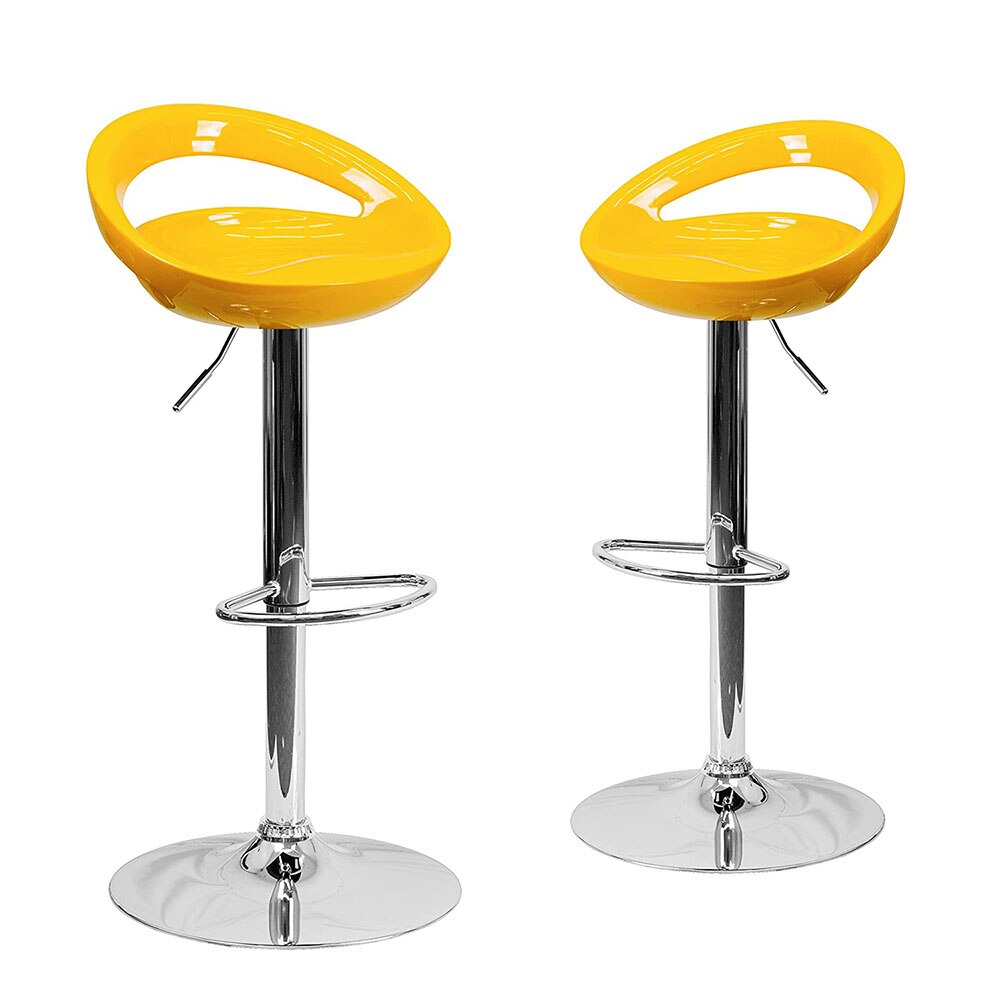 Set 2 scaune de bar Kitti Timeless Tools, Sezut din plastic, Galben