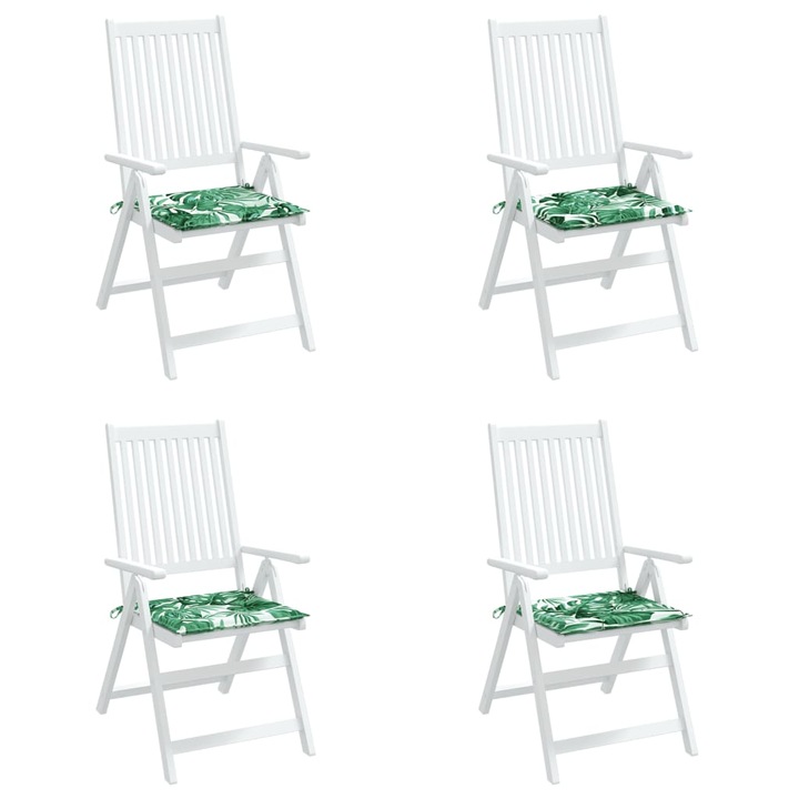 Set perne de scaun vidaXL, model frunze, 4 buc., 40x40x3 cm, textil, 0.55 Kg