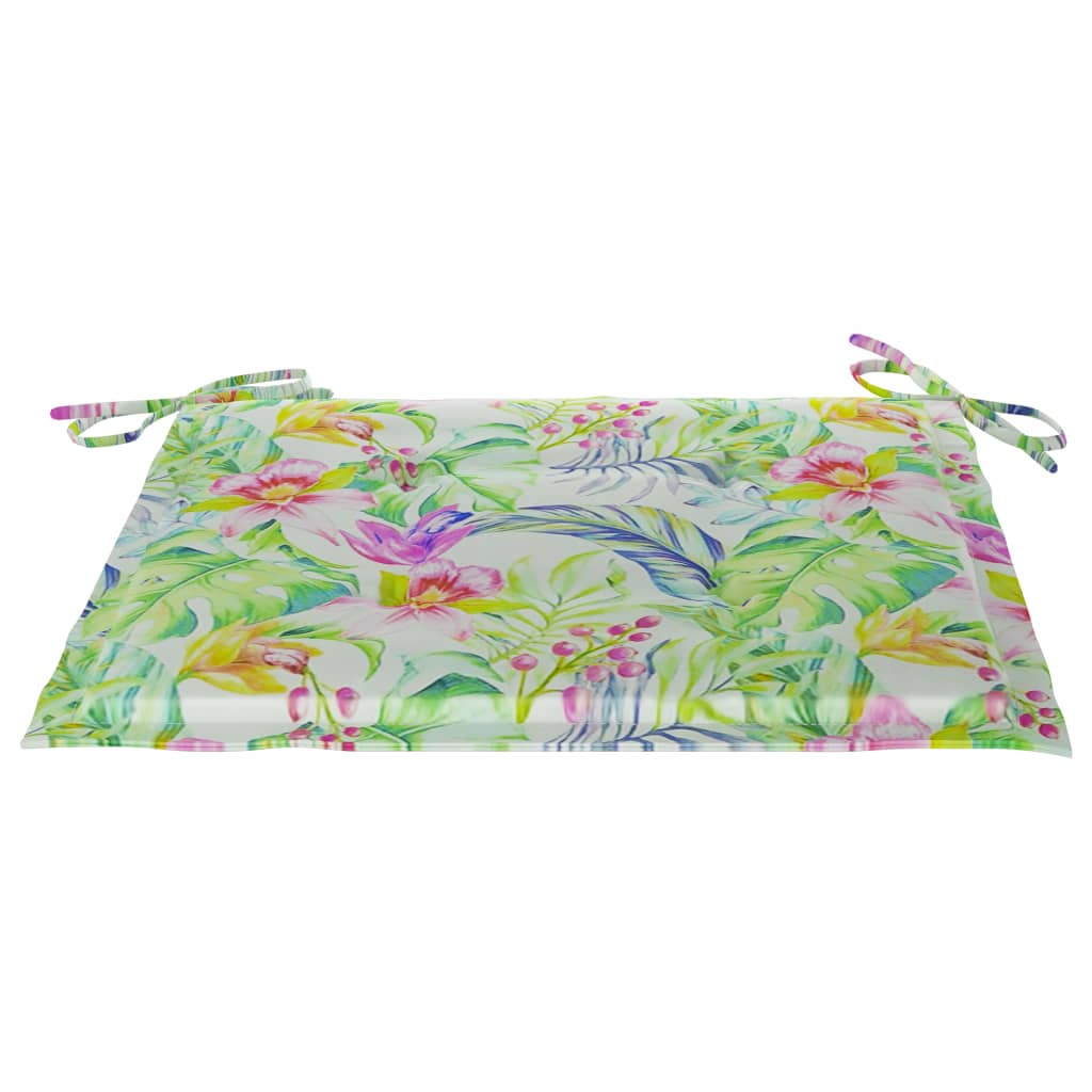 Set de 2 perne scaun de gradina, vidaXL, Poliester, 40 x 40 x 4 cm, Multicolor - model tropical