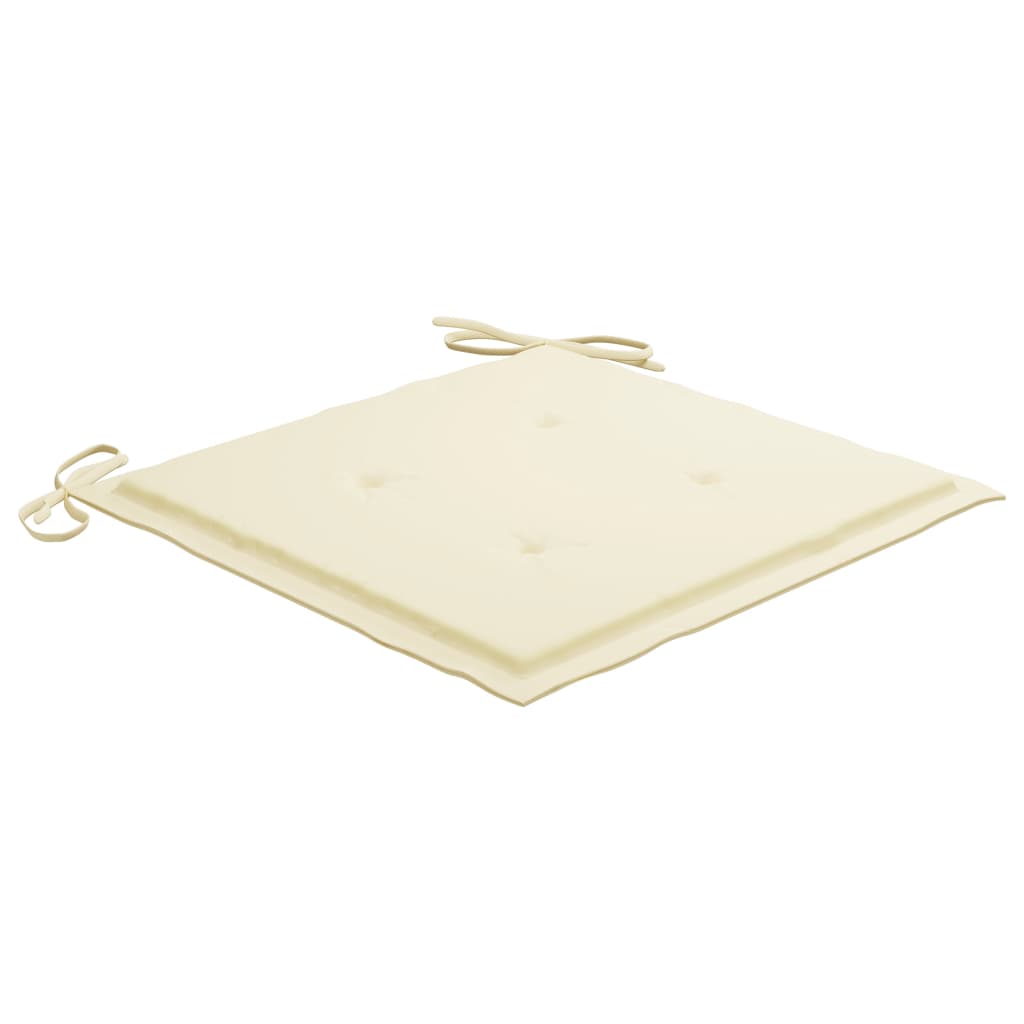 Set de 6 perne scaun de gradina, vidaXL, Poliester, 50 x 50 x 4 cm, Crem
