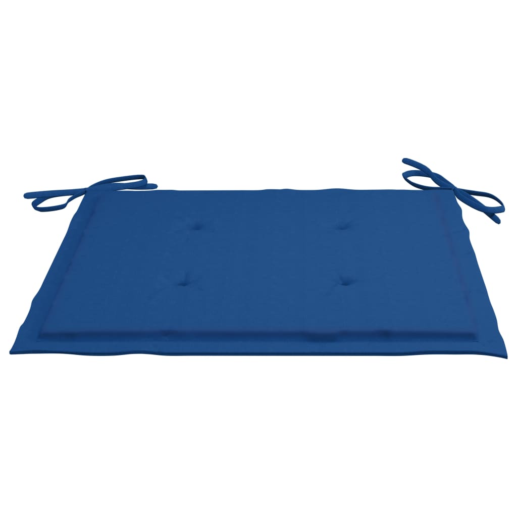 Set de 2 perne scaun de gradina, vidaXL, Poliester, 40 x 40 x 4 cm, Albastru