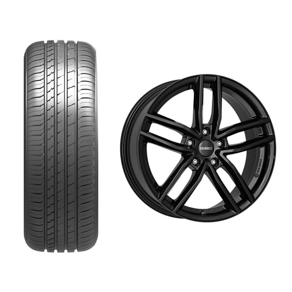 Roata completa Toyota Corolla janta aliaj Dezent TR black 5x114.3, 16 inch si anvelopa vara Sailun Atrezzo Elite 205/55R16 91V si Senzor presiune ALCAR