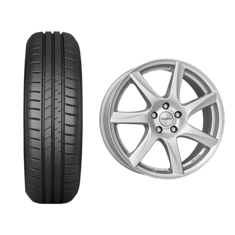 Roata completa VW T-Cross, Skoda Kamiq janta aliaj Dezent TW silver 5x100, 16 inch si anvelopa vara Falken SN110 205/60R16 96H/XL
