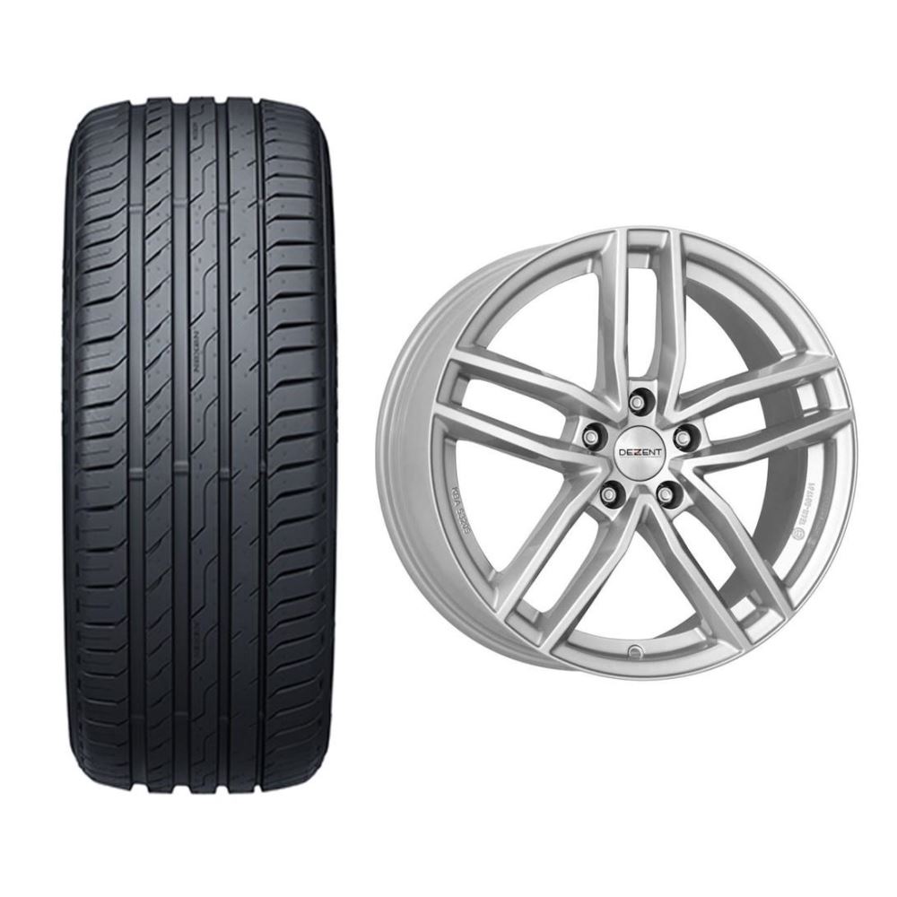 Roata completa VW Golf 8 janta aliaj Dezent TR silver 5x112, 17 inch si anvelopa vara Nexen N'Fera Sport 225/45R17 94Y/XL