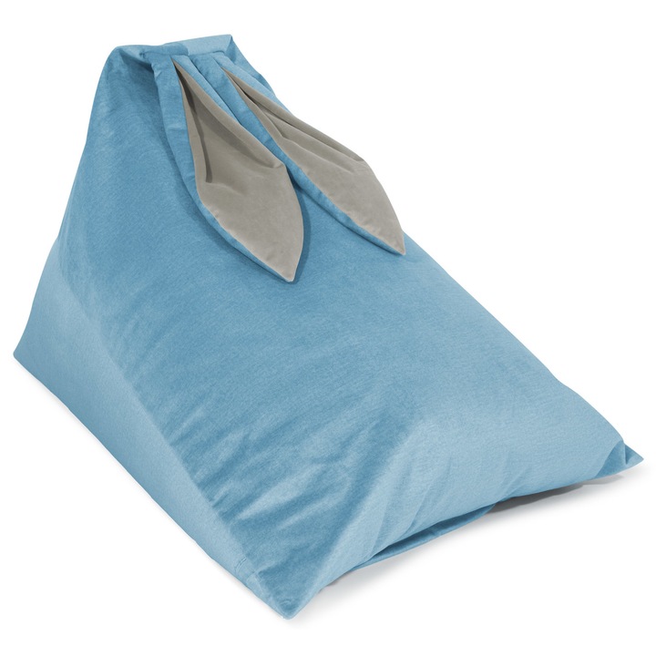 Fotoliu puf, Bellochi, model iepuras, 70x80x60 cm, turcoaz