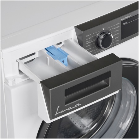 Masina de spalat rufe Fram FWM-V914T2TD+++, 9 kg, 1400 rpm, Clasa D, Motor DC, Control touch, Display LED, Allergy safe, Start intarziat, Anti-sifonare, Eco-Logic, Detectare spuma, Alb